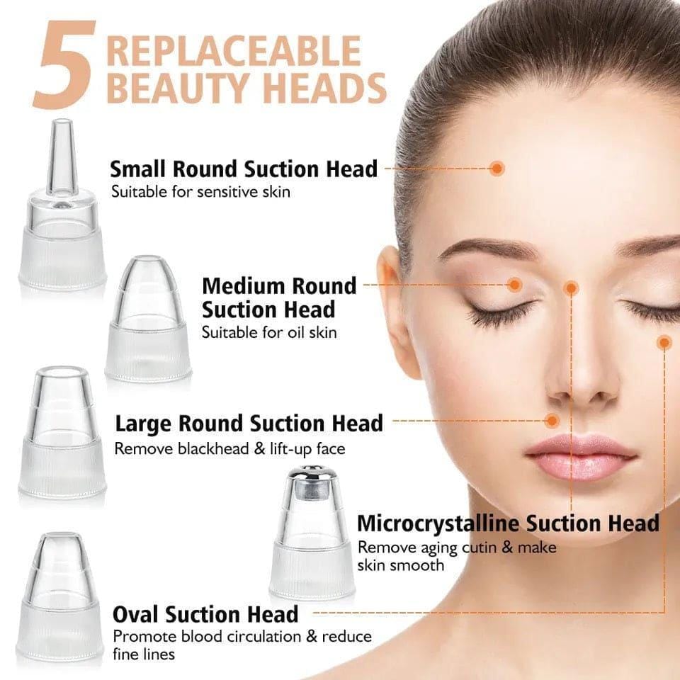 Derma Suction Facial Cleanser Blackhead Remover ABS White Gold