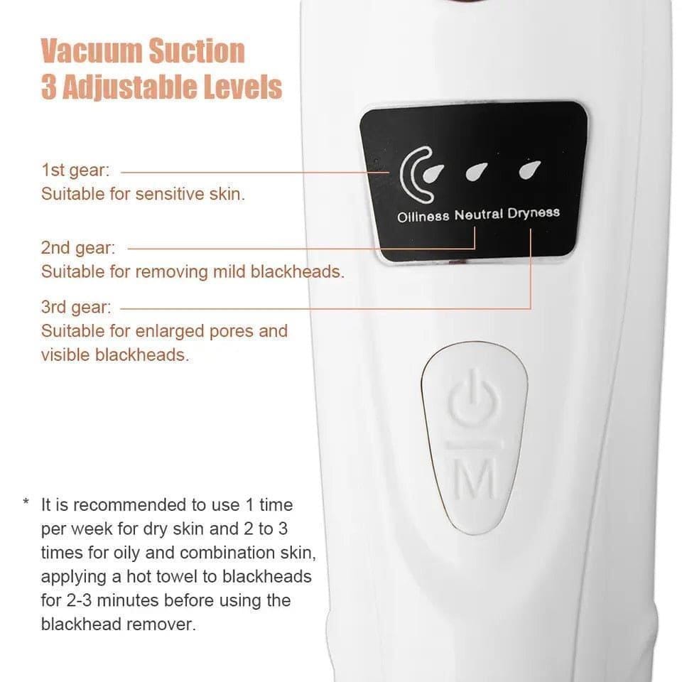 Derma Suction Facial Cleanser Blackhead Remover ABS White Gold