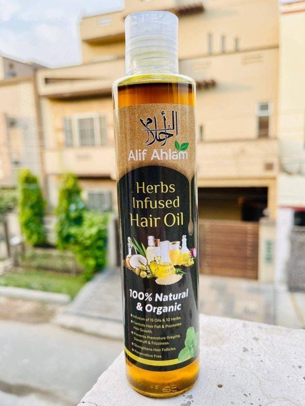 Herbs Infused Hair Oil 100% Natural Organic for Hair Growth & Shine