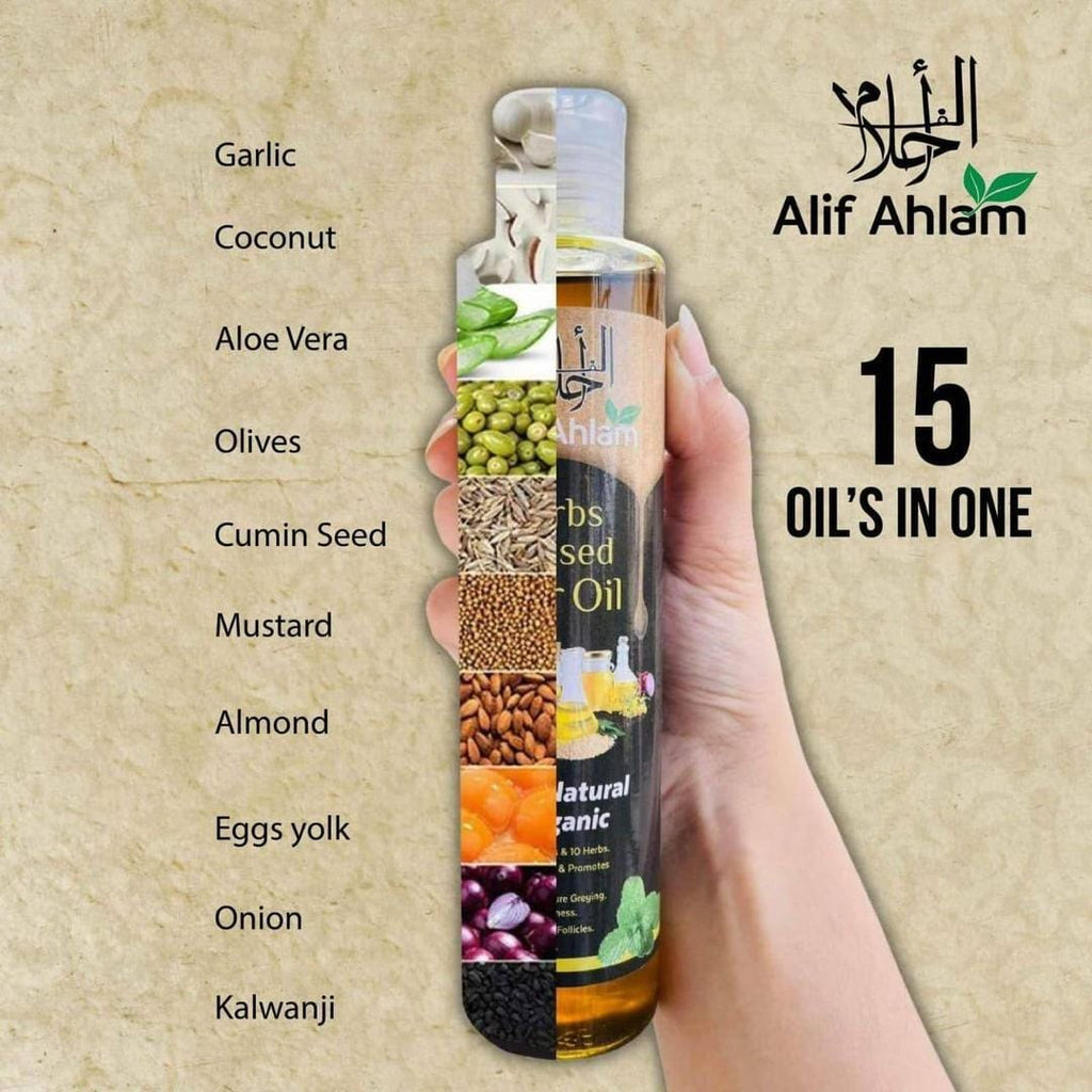 Herbs Infused Hair Oil 100% Natural Organic for Hair Growth & Shine